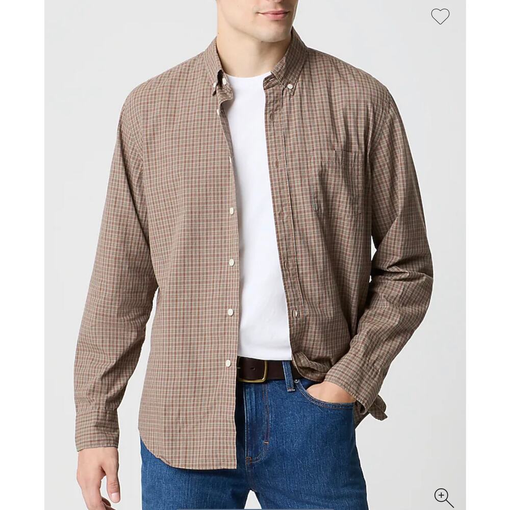 J. Crew Classic flex casual shirt in Mocha Swirl Multi NWT size Large